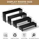 4 Set Black Wooden Tiered Riser Display Stands for Vendor Events,Stackable Wood Cupcake Stand,Farmhouse Decor Wood Dessert Table Display Set,Vendor Booth Display Items,Food Display Risers for Party