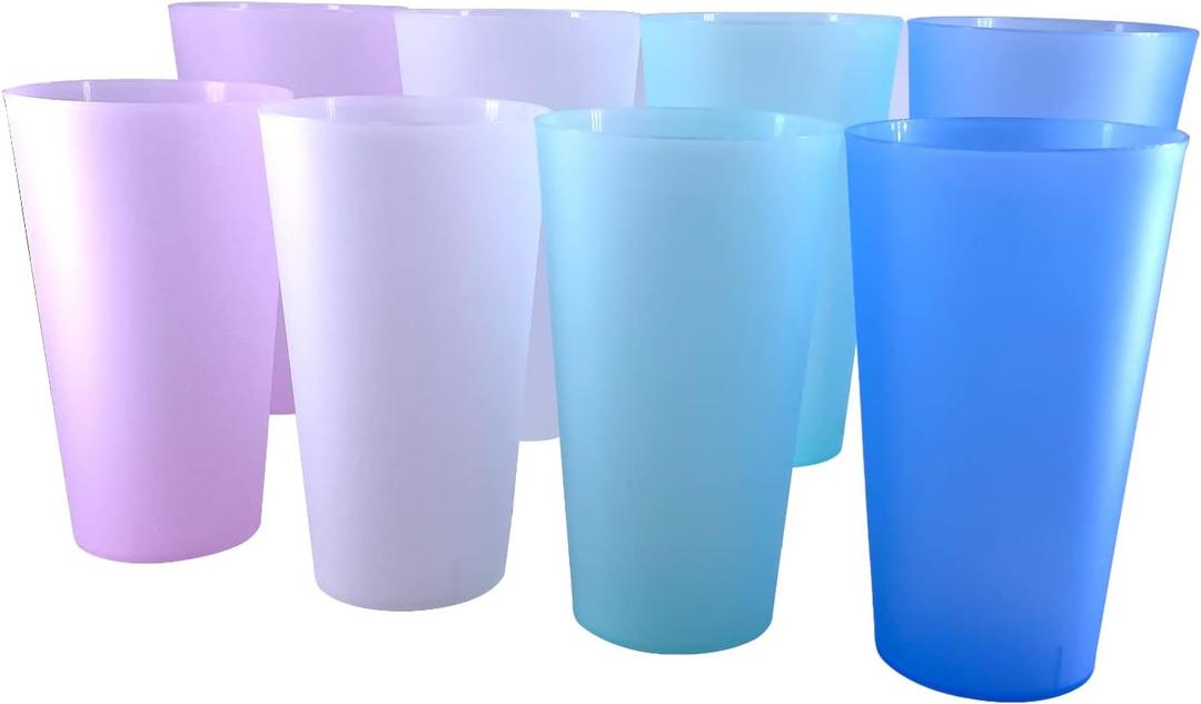 AOYITE Large Plastic Cups Reusable  32 oz Big Drinking Cups set of 8  BPA Free Dishwasher Safe Water Tumblers  Unbreakable Drink Cup for Kids Kitchen Outdoor