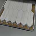 Vamos Tile Glossy Dolomite White Backsplash Tile Peel and Stick, 12.8 x 12.8 Inch 10 Sheets Long Hexagon PVC Self Adhesive Mosaic Wall Tiles Stick on Backsplash for Kitchen and Bathroom