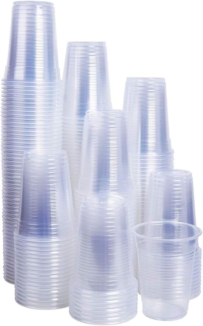 TashiBox 7 oz Clear Plastic Disposable Cold Drink Party Cups (200 Count)