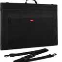 Nicpro Light Weight Art Portfolio Bag, 20x26 Black Art Canvas Portfolio Case with Detachable Shoulder Strap, Leather Corners, Carrying Storage Case for Artwork, Poster, Sketching, and Drawing