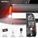 Tail Lights Compatible with Ford F250 F350 F450 F550 Super Duty 2008-2016, LED Tube Rear Brake Lamp Taillights Assembly, Black Housing Smoked Lens