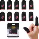 2 x Gaming Finger Sleeves for Sweaty Hands & Mobile Gaming, Smooth Touch Screen Thumb Protector, Anti-Slip Sweat-Proof Controller Accessories, Black (Black Finger Sleeves (10 PCS))