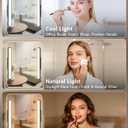 WILLED 3W Mirror Lights with Remote Control,Eye-Friendly Magnetic Light Bar with Battery Level Display,Adjustable Color Temperatures Vanity Lights for Mirror,Makeup Lighting for Bathroom(2 Pack)
