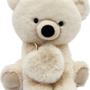 Holiday Home 10-Inch Plush Bear with Keychain - Ivory