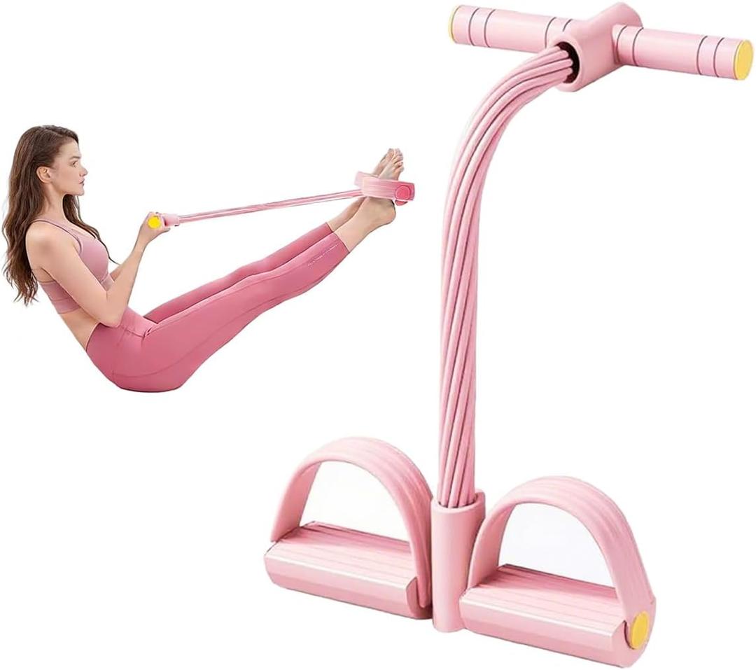 6-tube Multifunction Tension Rope,Pedal Resistance Bands with Handle,Abdominal Exercise Tension Rope,Sit Up Pull Rope,Full Body Home Workout Equipment for Arms,Abs,Slimming
