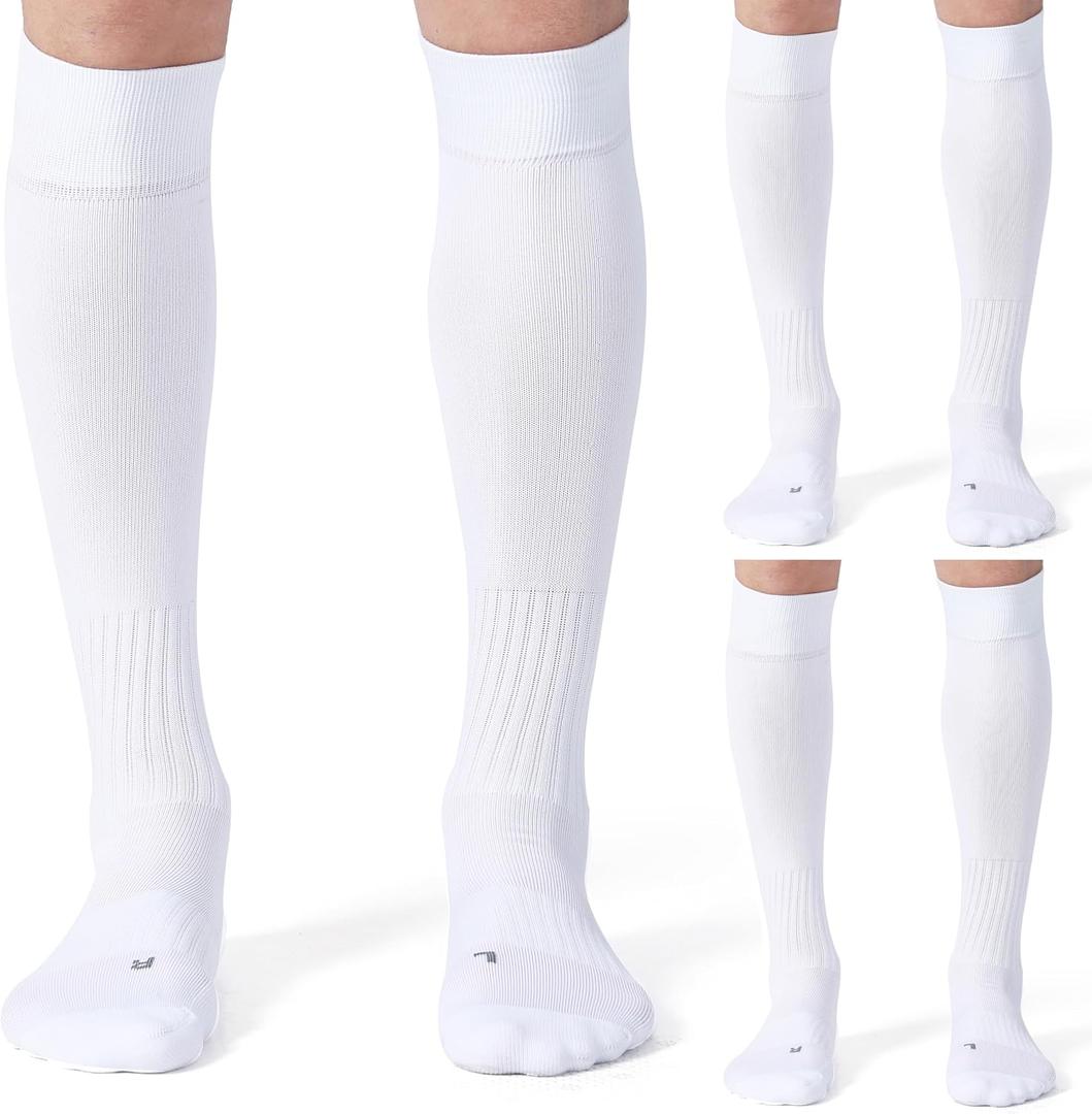 CS CELERSPORT 2/3 Pack Soccer Softball Baseball Socks for Youth Kids Adult Multi-Sport Compression Socks (Medium)