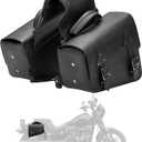 KEMIMOTO Motorcycle Saddlebags Leather Side Bags 12L Compatible with Sportster 883 1200 Softail Low Rider S Cruiser Dyna V-star Shadow Vulcan Rebel