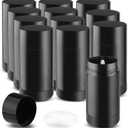 12 Pack 2.5 oz/75ml Plastic Deodorant Container,Empty Round Twist-Up Bottom Filling Stick Tube for Deodorant,Solid Lotion Bar,Body Balm,Soap Stick,Sunscreen-UPSIDE DOWN FILLING (Black)
