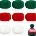 Rainmae 8 Pack Yarn for Christmas Knitting Crochet Velvet Yarns Knitting Yarn for Xmas DIY Craft Handmade Scarf Hat Christmas Stocking Decoration (White, Green, Red)