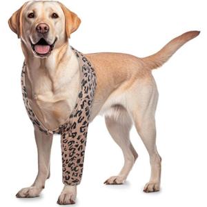 ROZKITCH Dog Surgery Leg Sleeve Front Right Left Leg, Pet Prevent Licking Wound Elbow Knee Protector, Dog Recovery Suit Cone Collar Alternative for Sprain ACL CCL Arthritis Joint Care Brown 2XL 