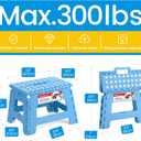 ACSTEP Folding Step Stool - Lightweight, Plastic Step Stool, 9 inch Foldable Step Stools, Non Slip Folding Stools for Kitchen Bathroom Bedroom (Blue)