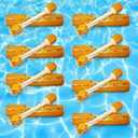 Honoson Inflatable Pool Battle Log Rafts Fighting Float Row Fun Activity Log Pool Toys Floating for Adults and Family Summer Lake Water Beach Boat Party, Large