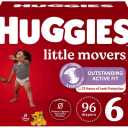 Huggies Little Movers Baby Disposable Diapers - Size 6, 96 Piese