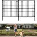 Land Guard 10-Panels No Dig Decorative Fence 30 in(H) x 25 ft(L), Tall Garden Fence Animal Barrier, Removable Fence for Garden, Rustproof Metal Animal Barrier Ground Stakes Fencing
