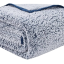 EMME Soft Sherpa Fleece Blanket Queen Size Reversible Plush Fluffy Large Blanket Warm Decorative Boho Cover for Sofa, Couch, Bedroom, Travel(Plush Navy, 90"x90")