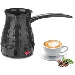 Leopacat Coffee Maker, Electric Turkish American Coffee Machine, Plastic and Stainless Steel Kettle Coffee Maker Anti Scald Even Heating Electric Coffee Pot for Home Heat Water Tea 600 ML