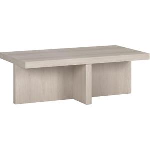 Henn&Hart 44" Wide Rectangular Coffee Table in Alder White, for Home, Living Room, Bedroom, Entertainment Room, Office