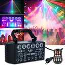 Wuzstar 27-Eye Party DJ Light with Remote, LED Strobe Effects, DMX Control & Sound Activity - Disco Stage Lighting for Clubs, Weddings, DJ Shows, Xmas, Halloween