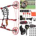 Compound Bow Set 30-70 LBS Adjustable Dual-Use Arrows Steel Balls, 60.2*33.5*8cm