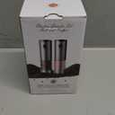 Salt and Pepper Grinder Set- Automatic Battery Pepper Mill Shakers Kitchen Essentials for New Home Housewarming, Adjustable Coarseness Upgraded Larger Capacity with Led for White Elephant Gifts (Stainless Steel)