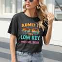Last Day of School Teacher Shirt Women Admit It You'll Low Key Miss Me Bruh Teacher T Shirt Sumemr End of Year Teacher Tee Grey (L)