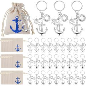 30 Sets Anchor Keychain Bulk with Drawstring Gift Bag Wedding Favors for Guests Nautical Party Favors Cruise Souvenirs Gifts (Silver) 30 Sets Anchor Keychain Bulk with Drawstring Gift Bag Wedding Favors for Guests Nautical Party Favors Cruise Souvenirs Gifts (Silver)