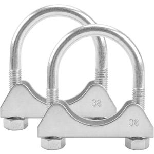 1.5" U Bolt Clamp, Muffler Exhaust Clamps,1-1/2 Inch Saddle Style Heavy Duty Mild Steel(2-Pack)