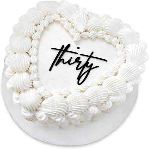 Acrylic Black Thirty cake Topper,Happy 30th Birthday Cake Decors,30 Years Old Party Decorations,30th Anniversary Party Decorations