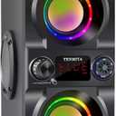 Bluetooth Speaker, 40W (60W Peak) Portable Wireless Speaker with Colorful Lights, Double Subwoofer Heavy Bass, FM Radio, MP3 Player, Bluetooth 5.0, Loud Stereo speakers for Home Outdoor Party Camping