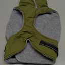 Lelepet Warm Dog Coat Reflective Fleece Vest Waterproof Dog Jacket with Adjustable Buckle Hook & Loop Windproof Cold Weather Coats for Small Medium Large Dogs, Army Green, S