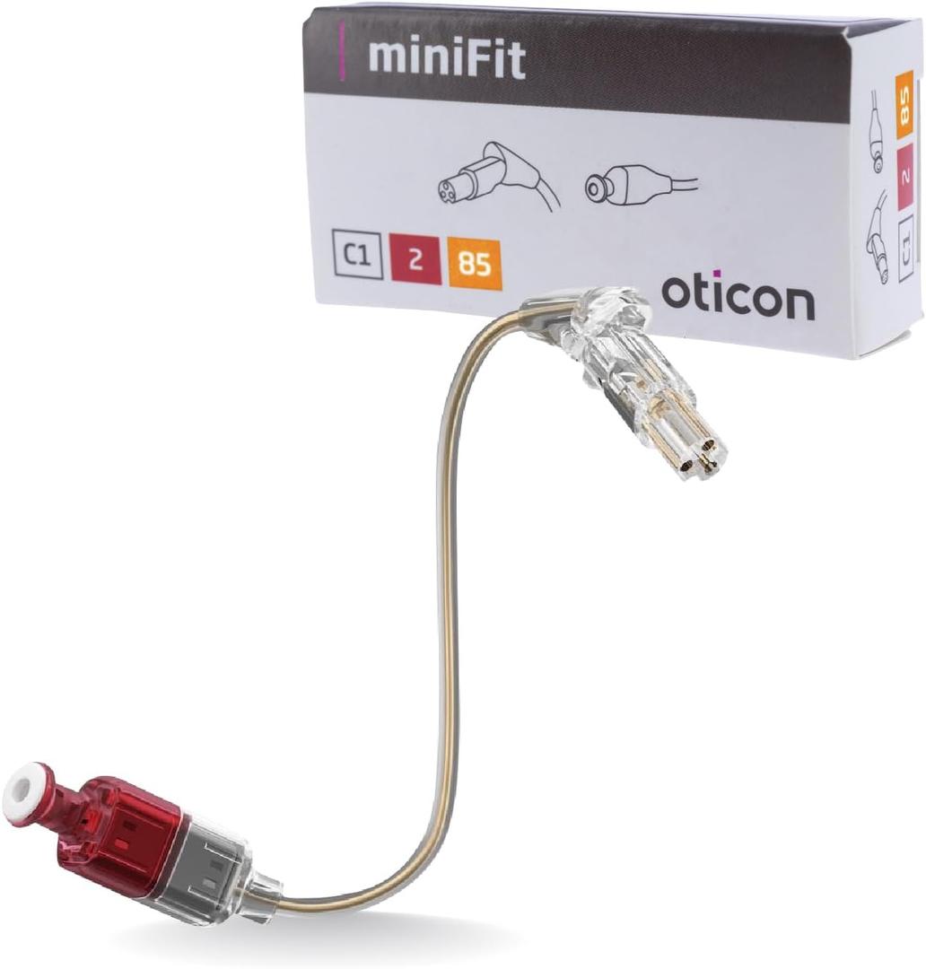 Wire for Oticon Hearing Aids, Genuine OEM MiniFit Speakers&Receivers Unit - Type 85, Size 2, Side Right(Red) - Compatible with Oticon, Bernafon, Sonic, and Philips Hearing Aid Supplies -1 PCS
