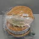 Wicker Picnic Basket with Removable Liner, Empty Picnic Baskets with Lid, Vintage-Style Picnic Hamper with Folding Woven Handle for Picnic, Camping, Outdoor, Halloween, Thanks Giving, Birthday (Cream)