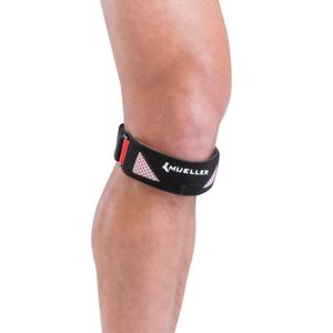MUELLER Sports Medicine Advanced Patella Strap, Knee Pain Relief Support for Men and Women, Ideal for Osgood-Schlatter's, Runner's Knee, Patellar Tendinitis, Black, One Size