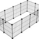 DIY Small Animal Pet Playpen, Guinea Pig Cages, Rabbit Playpen, Dog/ Puppy Playpen, Indoor Portable Metal Wire Yard Fence, 15 X 12 Inch, 12 Panels, Black