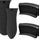 EVAHOM Silicone Hot Handle Holder, Heat Resistant Potholder Cookware Handle Cast Iron Skillets Handles Grip Covers for Cast Iron Skillet (Black)