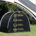 Happy Travel Bike Storage Shed Tent,Outdoor Portable Bicycle Storage Sheds with 210D Oxford Fabric PU4000 Waterproof for 8 Bikes,Bike Covers Shelter for Motorcycle,Garden Tools,Toys,Lawn Mower