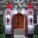 Sotiff 10ft Medieval Inflatables Arch Decoration Blow-up Medieval Castle Outdoor Decor with Built-in LED Light Blower for Indoor Outdoor Yard Party Holiday Birthday Supplies