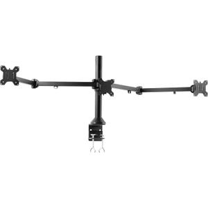 VIVO Triple Monitor 23 to 32 inch LED LCD Clamp-on Desk Mount, Heavy Duty Articulating VESA Computer Stand, Holds 3 Screens, Fully Adjustable for Home Office Workstation, Black, STAND-V103