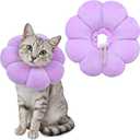 Cat Cone Collar Comfy Flower Style Elizabeth Collar Soft Waterproof Cat Recovery Collars Stop Licking Scratching After Surgery Cute Adjustable Lightweight Kitten Collars for Cats Kittens Dogs (Medium)