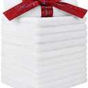 HOMEXCEL Microfiber Washcloths 9 Pack, Highly Absorbent and Soft Face Towel, Multi-Purpose White Wash Cloths for Bathroom, Hotel, Spa, Gym, and Kitchen, 12x12 Inch