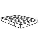 Contemporary Modern Design 79" L King Size Platform Bed, 1pc Black Metal Frame with Textured Fabric Cover