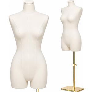 Female Dress Form Mannequin Torso with Adjustable Stand for Sewing, 32-24.4-33.5 inches