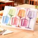 Physkoa Colored Wine Glasses Set 6-16oz Colorful Wine Glass With Tall Long Stem&Flat Bottom,Colored Stemmed Wine Goblet, Wine Gifts for Women Mom Wife Friend (Multicolor)