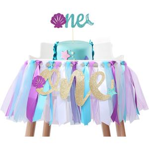 Mermaid Skirt For 1st Birthday, Party Supplies For Highchair Tutu Skirt