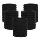 Pimoys 50 Pcs Elastic Hair Ties, Thick Seamless Hair Bands No Damage Soft Ponytail Holders Hair Accessories for Girls Women, Black