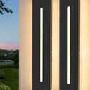 EDISHINE Upgraded 23.6" Led Modern Outdoor Wall Light, Dimmable Linear Exterior Wall Sconce, Adjustable Color Temperature, IP65 Waterproof, Long Exterior Lighting Fixtures for Garage, Porch, 2 Pack