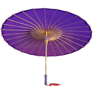 Plain Bamboo Parasol Umbrella for Weddings, 33 Inch Diameter, Sun Protection, DIY Decor, Photo Props (Purple)