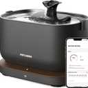 PETLIBRO Cat Water Fountain, App Monitoring Pet Fountains for Cats Indoor with Stainless Steel Tray, 2.5L/84oz Dockstream Automatic Water Dispenser for Drinking, 2.4G Wi-Fi Smart Bowl Inside (Black)