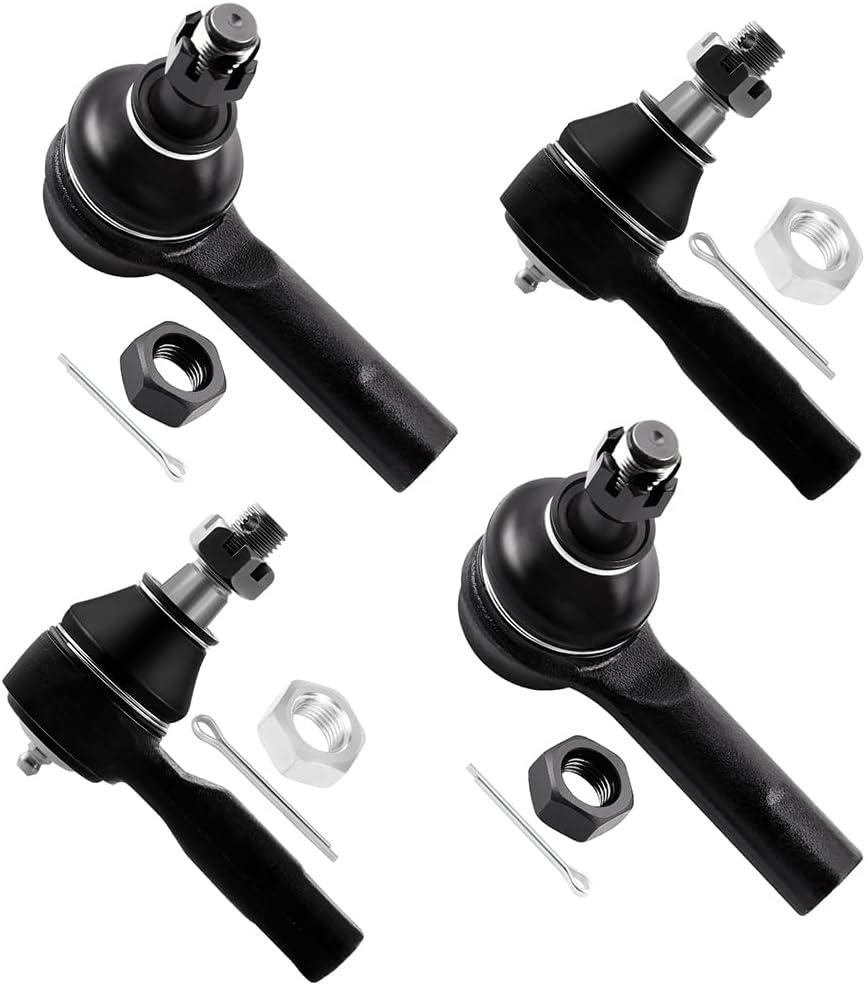 SCITOO 4pcs Front Suspension Kit Tie Rods Inner And Outer Complete Kit Fit 1998-2004 For Nissan Frontier 2000-2004 For Nissan Xterra